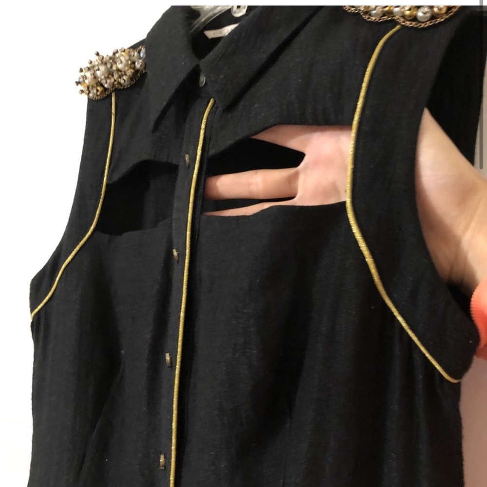 Rachel ROY jewelled Cut out black little dress - Picture 2 of 11